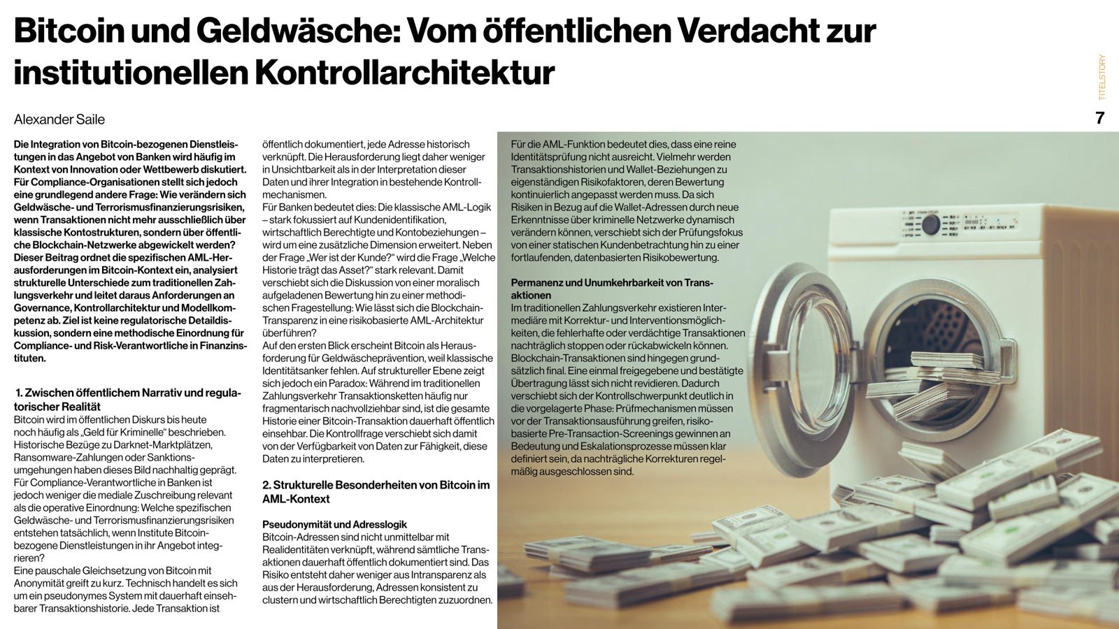 Bitcoin Finance Report — Bitcoin und Geldwäsche